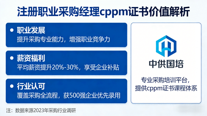 内蒙古CPPM采购证书培训：中供国培助力职场进阶